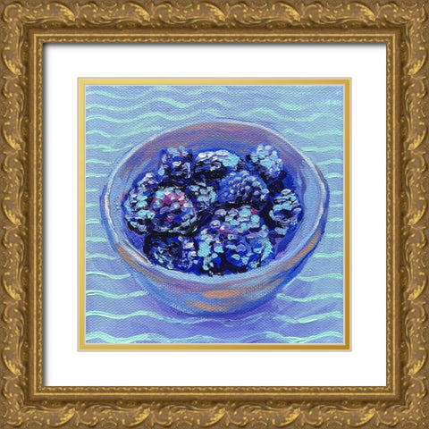 Blackberries Gold Ornate Wood Framed Art Print with Double Matting by and Sea, Key