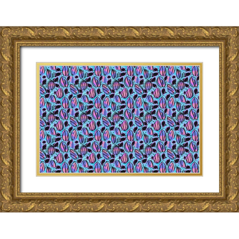 Pattern No 142 Gold Ornate Wood Framed Art Print with Double Matting by Treechild