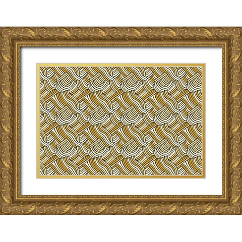 Pattern No 143 Gold Ornate Wood Framed Art Print with Double Matting by Treechild