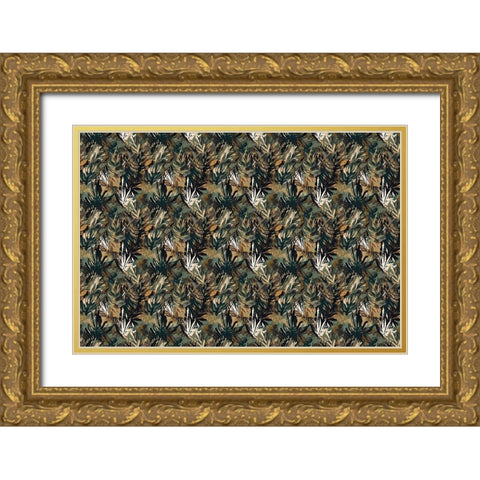 Pattern No 145 Gold Ornate Wood Framed Art Print with Double Matting by Treechild