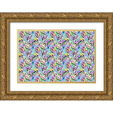 Pattern No 146 Gold Ornate Wood Framed Art Print with Double Matting by Treechild