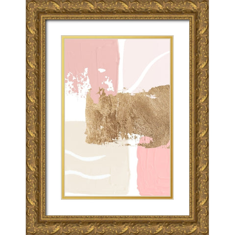 Pride of Pink-3 Gold Ornate Wood Framed Art Print with Double Matting by Moss, Sally Ann