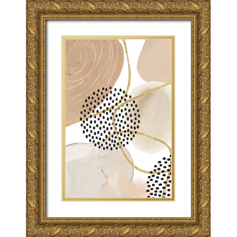 Jealous Beige-3 Gold Ornate Wood Framed Art Print with Double Matting by Moss, Sally Ann