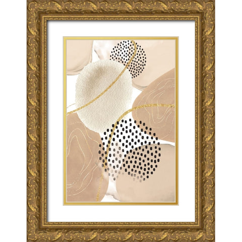 Jealous Beige-2 Gold Ornate Wood Framed Art Print with Double Matting by Moss, Sally Ann