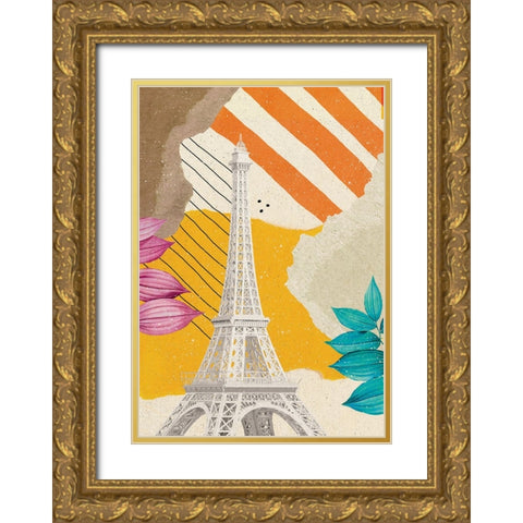 Spring in Paris Gold Ornate Wood Framed Art Print with Double Matting by Demir, Aylin