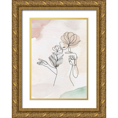 Pulchella Gold Ornate Wood Framed Art Print with Double Matting by Roze, Fadil