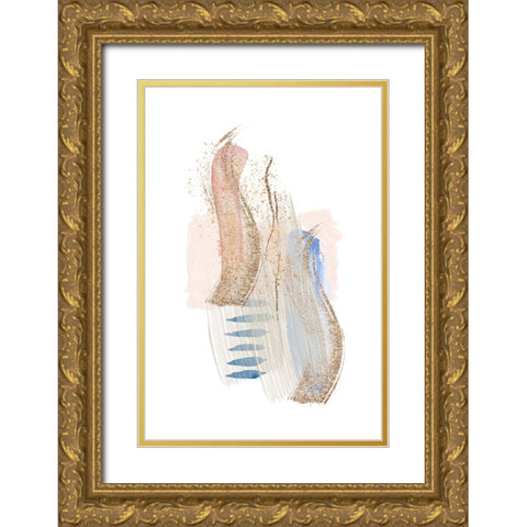 Soft Pink Blue 2 Gold Ornate Wood Framed Art Print with Double Matting by Ann Moss, Sally