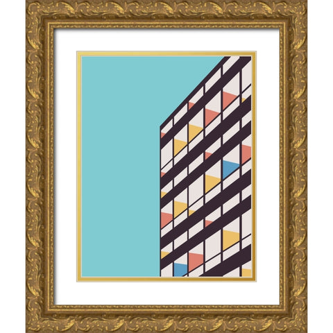 Corbusier Gold Ornate Wood Framed Art Print with Double Matting by Bodart, Florent