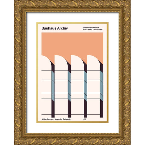 Bauhaus Archiv Gold Ornate Wood Framed Art Print with Double Matting by Bodart, Florent