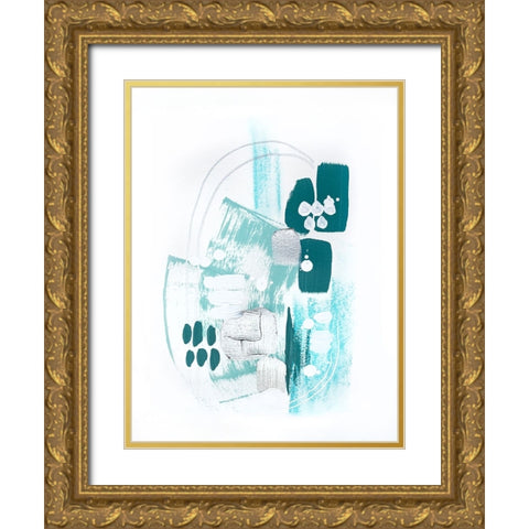 Abstract Mint 1 Gold Ornate Wood Framed Art Print with Double Matting by Storms, Alyson