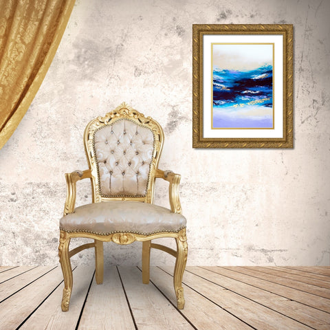 Abstract Sunset 2 Gold Ornate Wood Framed Art Print with Double Matting by Storms, Alyson