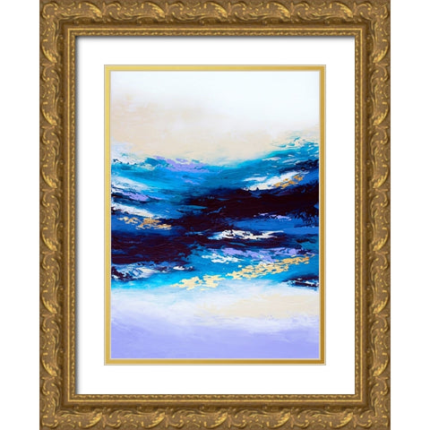 Abstract Sunset 2 Gold Ornate Wood Framed Art Print with Double Matting by Storms, Alyson