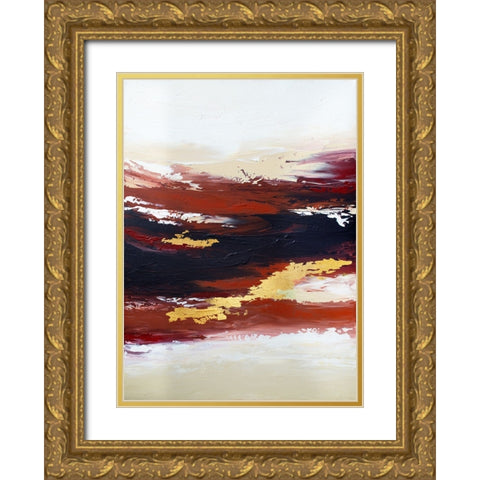 Abstract Sunset 3 Gold Ornate Wood Framed Art Print with Double Matting by Storms, Alyson