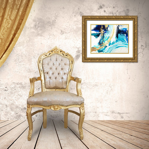 Angle Gold   B Gold Ornate Wood Framed Art Print with Double Matting by Storms, Alyson