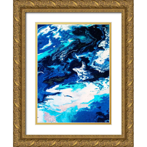 Bright Splash 1 Gold Ornate Wood Framed Art Print with Double Matting by Storms, Alyson