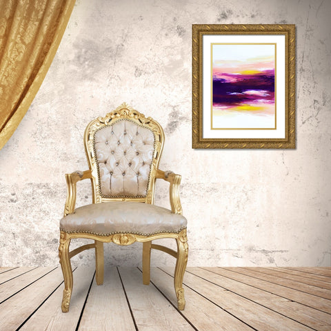 Bright Sunset Gold Ornate Wood Framed Art Print with Double Matting by Storms, Alyson