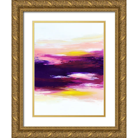 Bright Sunset Gold Ornate Wood Framed Art Print with Double Matting by Storms, Alyson