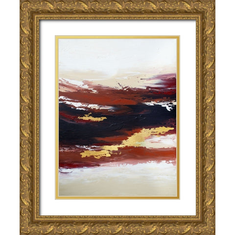 Burnt Sunset Gold Ornate Wood Framed Art Print with Double Matting by Storms, Alyson