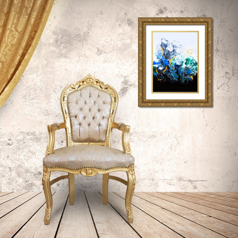 Colorful Smoke Gold Ornate Wood Framed Art Print with Double Matting by Storms, Alyson