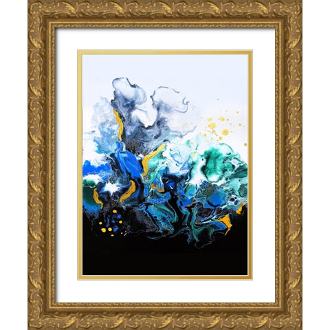 Colorful Smoke Gold Ornate Wood Framed Art Print with Double Matting by Storms, Alyson