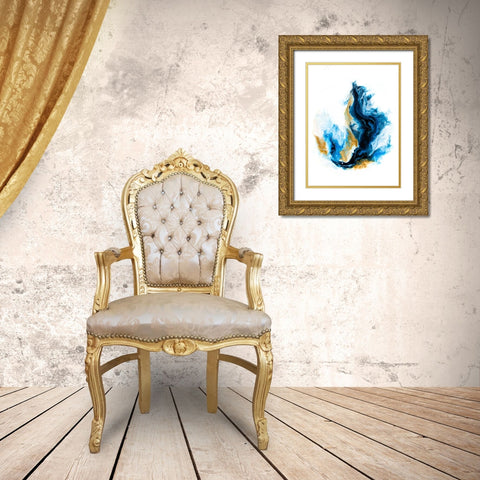 Crashing Sea Gold Ornate Wood Framed Art Print with Double Matting by Storms, Alyson