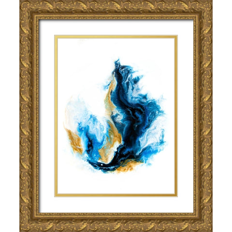 Crashing Sea Gold Ornate Wood Framed Art Print with Double Matting by Storms, Alyson