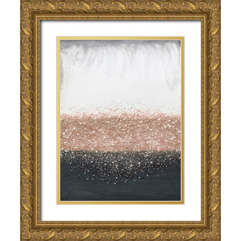 Crystal Rain Dusty Rose Gold Ornate Wood Framed Art Print with Double Matting by Storms, Alyson