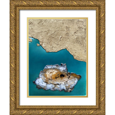 Elemental Earth Gold Ornate Wood Framed Art Print with Double Matting by Storms, Alyson