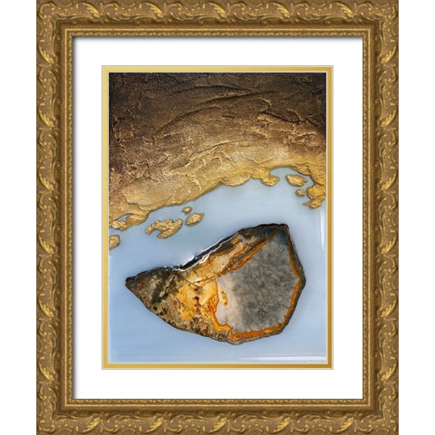 Elemental Jasper Gold Ornate Wood Framed Art Print with Double Matting by Storms, Alyson