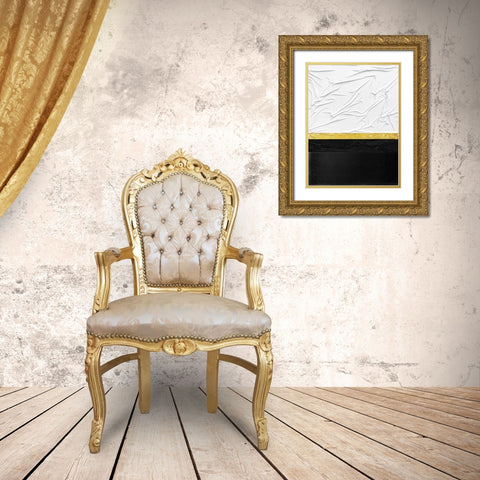 Fabric Gold and Black Gold Ornate Wood Framed Art Print with Double Matting by Storms, Alyson