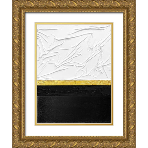 Fabric Gold and Black Gold Ornate Wood Framed Art Print with Double Matting by Storms, Alyson