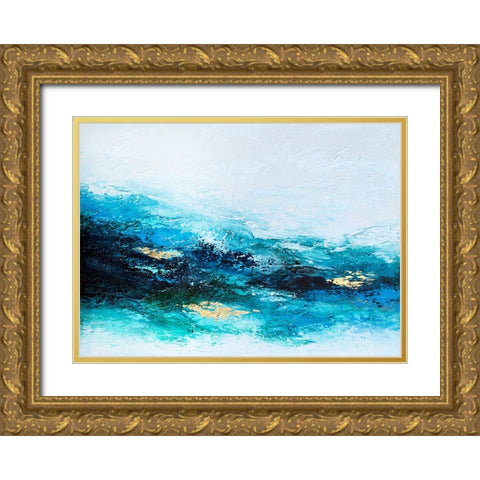Flourishing Wave Gold Ornate Wood Framed Art Print with Double Matting by Storms, Alyson