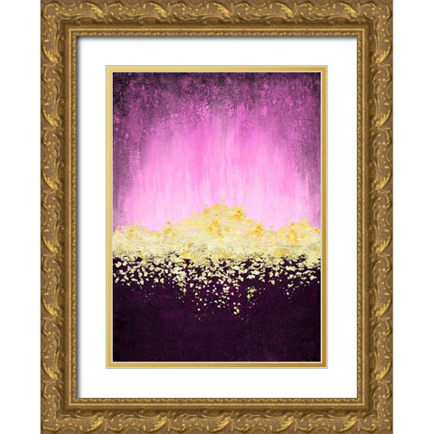 Golden Dawn Pink Gold Ornate Wood Framed Art Print with Double Matting by Storms, Alyson