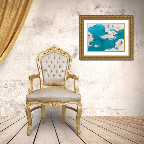 Great Barrier Reef Gold Ornate Wood Framed Art Print with Double Matting by Storms, Alyson