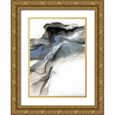 Grey Smoke 3 Gold Ornate Wood Framed Art Print with Double Matting by Storms, Alyson