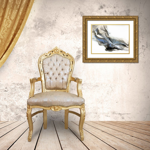Grey Smoke Gold Ornate Wood Framed Art Print with Double Matting by Storms, Alyson