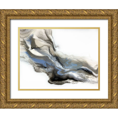 Grey Smoke Gold Ornate Wood Framed Art Print with Double Matting by Storms, Alyson