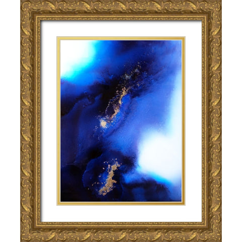 Indigo Expanse Gold Ornate Wood Framed Art Print with Double Matting by Storms, Alyson