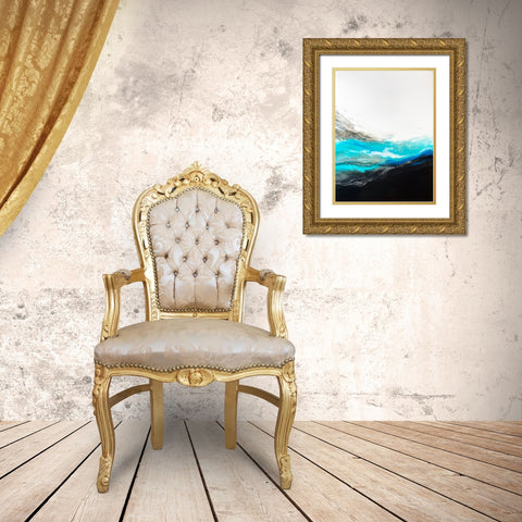 Large Wave Gold Ornate Wood Framed Art Print with Double Matting by Storms, Alyson