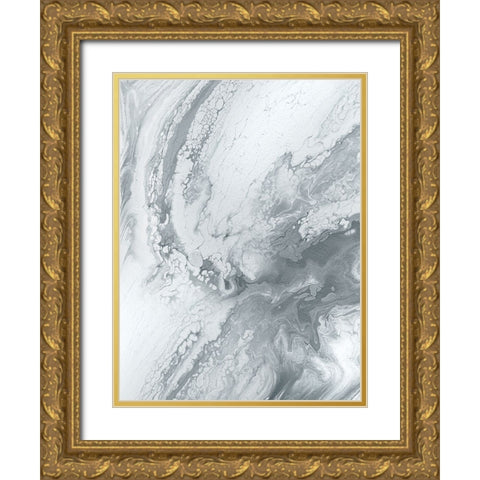 Marble Grey Gold Ornate Wood Framed Art Print with Double Matting by Storms, Alyson