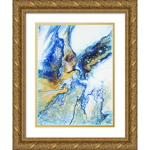 Ocean Jasper Gold Ornate Wood Framed Art Print with Double Matting by Storms, Alyson