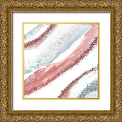 Pink Geode Gold Ornate Wood Framed Art Print with Double Matting by Storms, Alyson