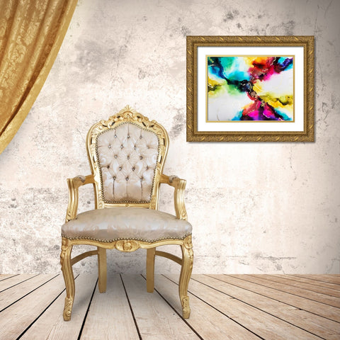 Rainbow Gold Gold Ornate Wood Framed Art Print with Double Matting by Storms, Alyson