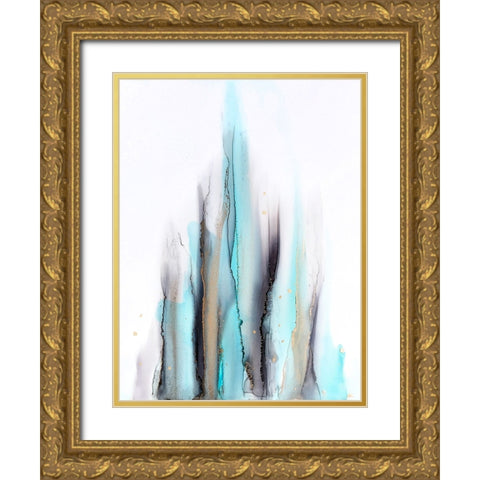 Ribbons Gold Ornate Wood Framed Art Print with Double Matting by Storms, Alyson