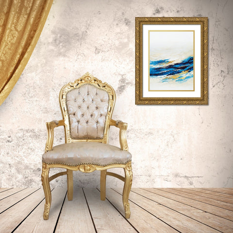 Serenity Wave Gold Ornate Wood Framed Art Print with Double Matting by Storms, Alyson