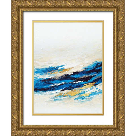 Serenity Wave Gold Ornate Wood Framed Art Print with Double Matting by Storms, Alyson