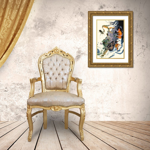 Theone Gold Ornate Wood Framed Art Print with Double Matting by Hobday, Dan