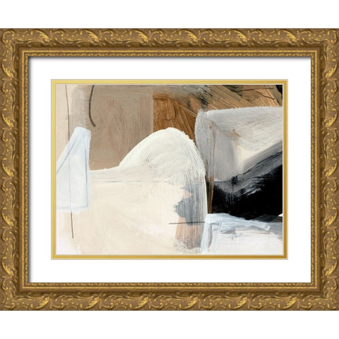 Style Abstract Gold Ornate Wood Framed Art Print with Double Matting by Hobday, Dan