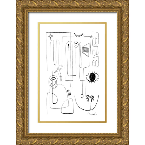 Eyeshaveit Gold Ornate Wood Framed Art Print with Double Matting by Hobday, Dan