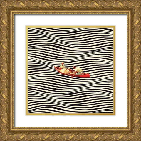 The Real Boat Trip Gold Ornate Wood Framed Art Print with Double Matting by Taudalpoi